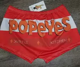 popeyes print snack booty shorts