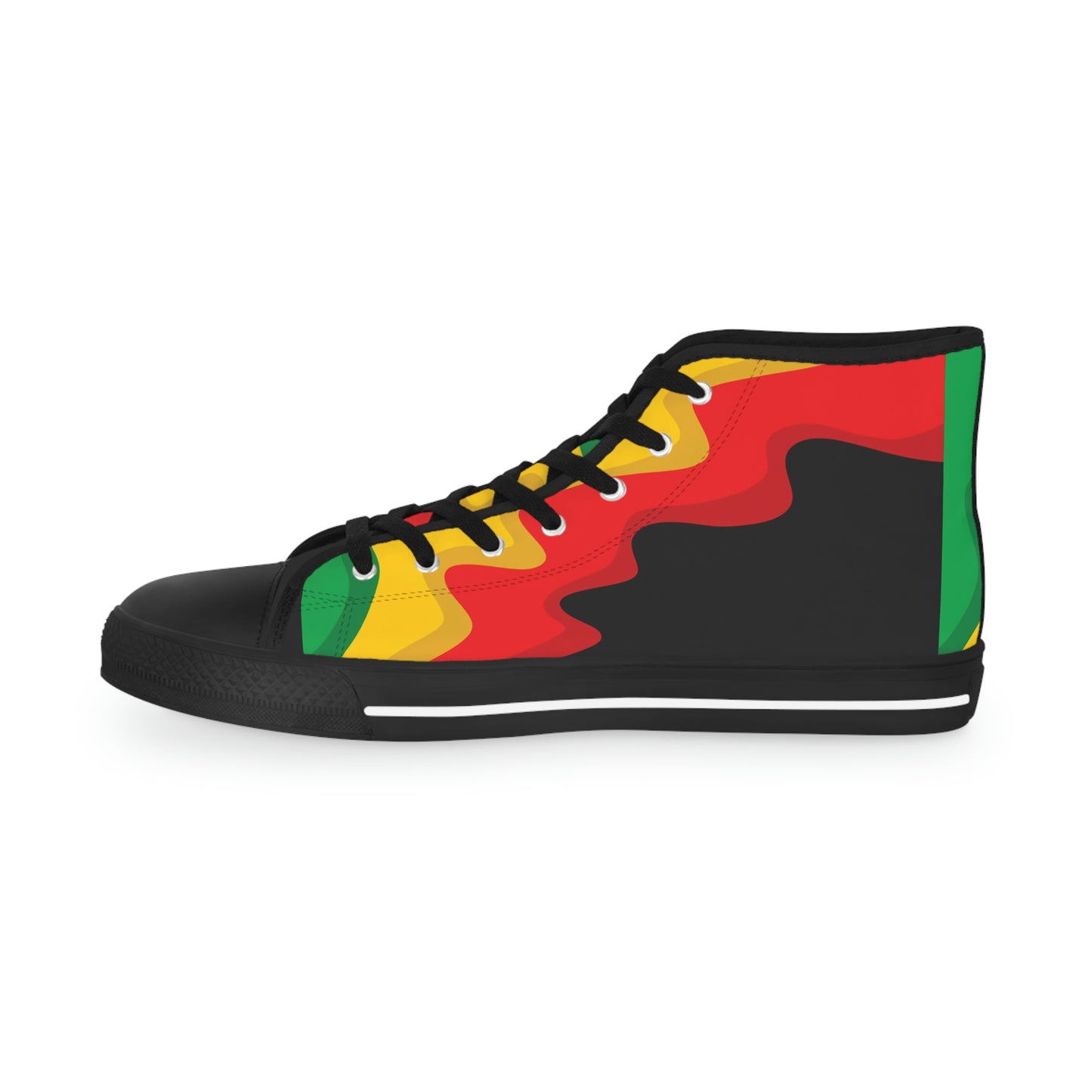 Customized Rasta Print Men's High Top Sneakers