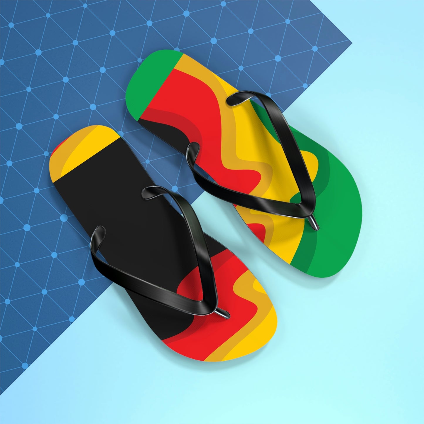 Rasta Print Flip Flops