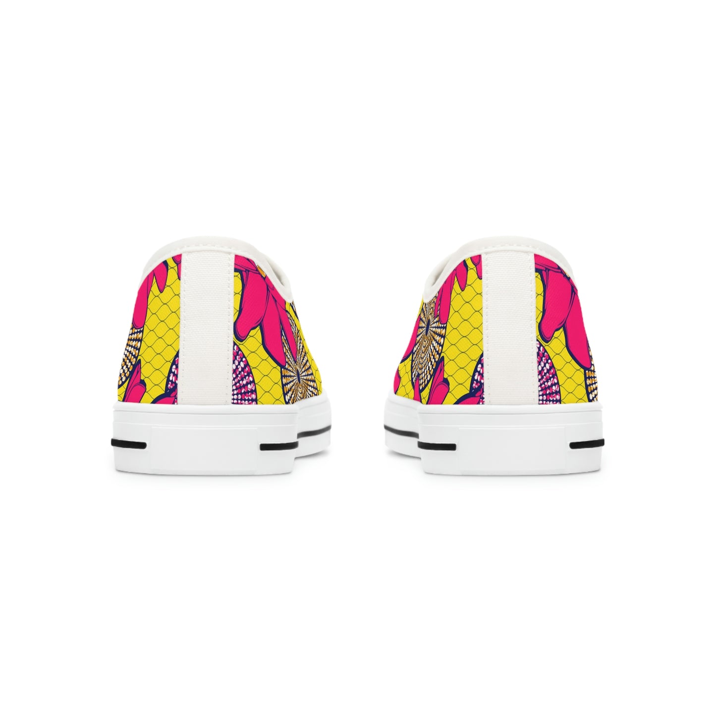 African Bold Flower Graphic Print Women's Low Top Sneakers (2 Colors)