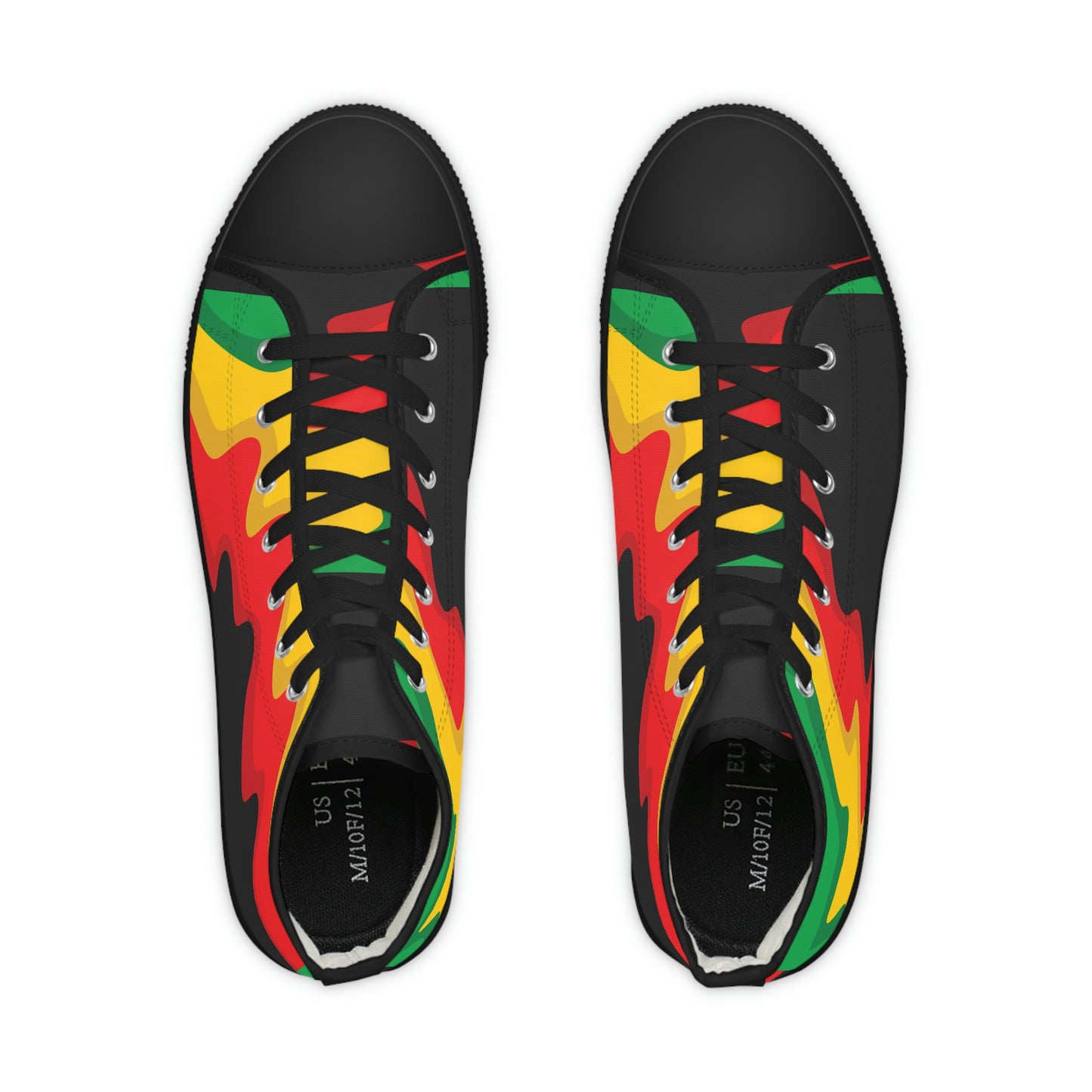 Customized Rasta Print Men's High Top Sneakers