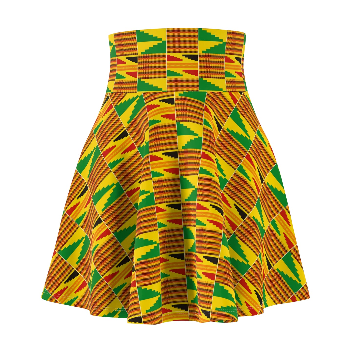 Customized Kente Print Women's Skater Skirt