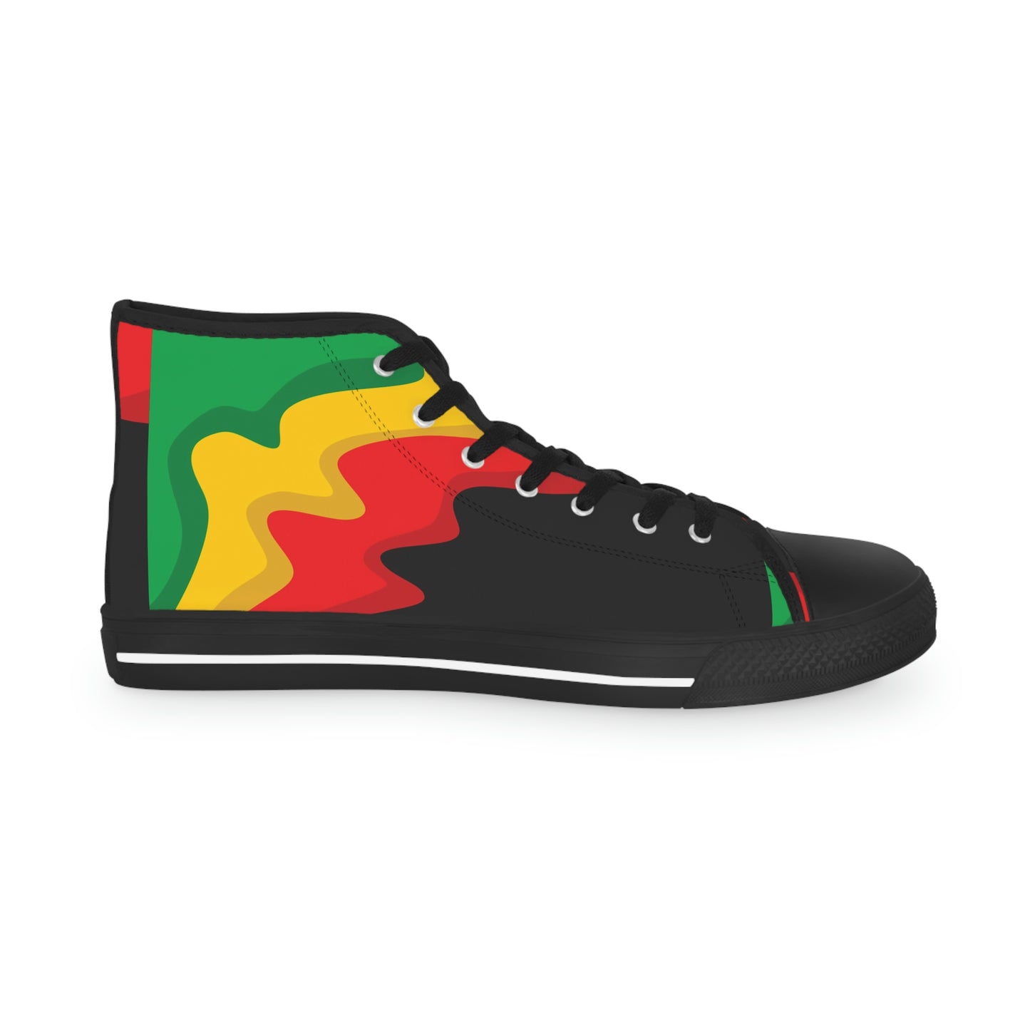 Customized Rasta Print Men's High Top Sneakers