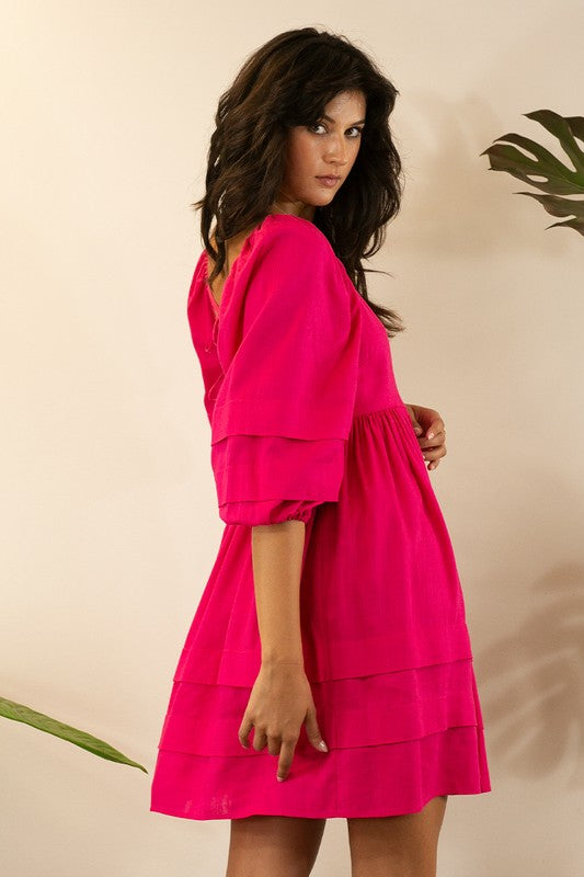 PUFF SLEEVE DOLL MINI DRESS