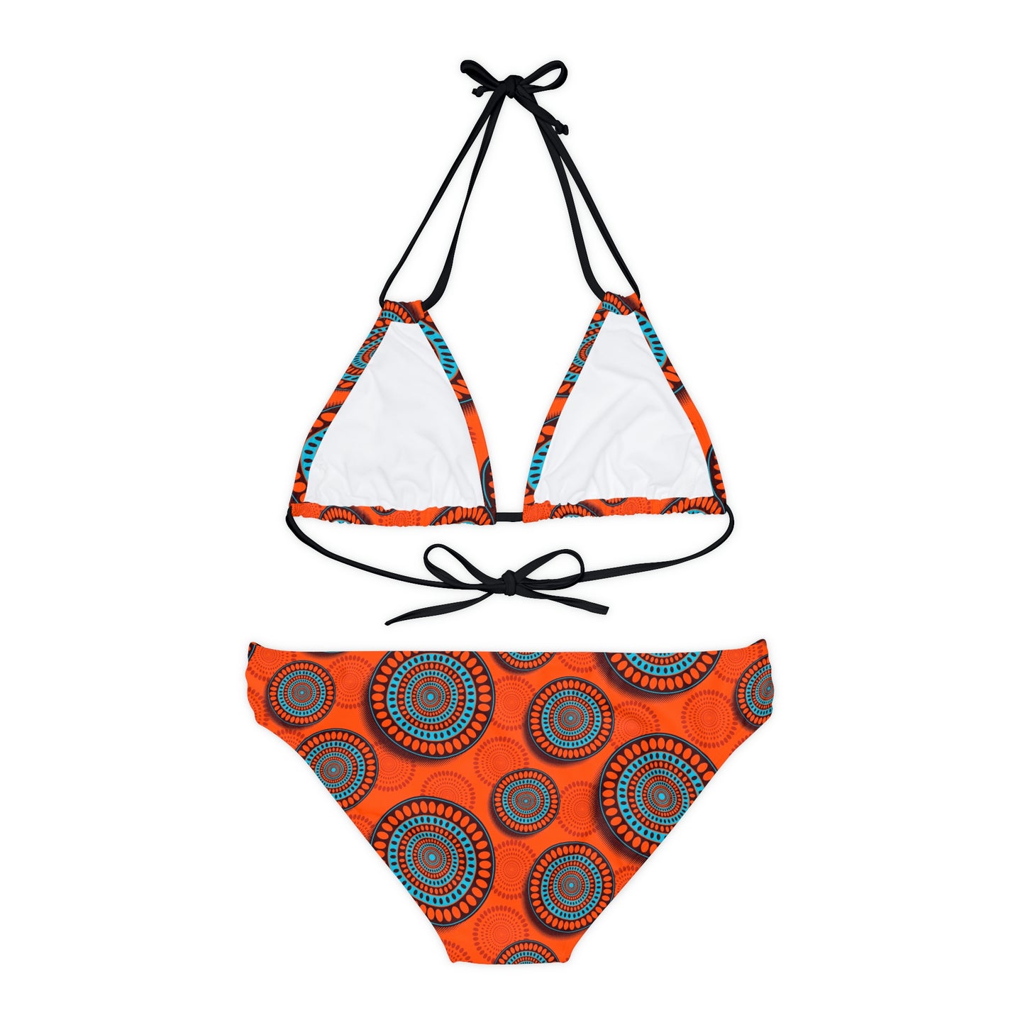 African Bold Print Strappy Bikini Set