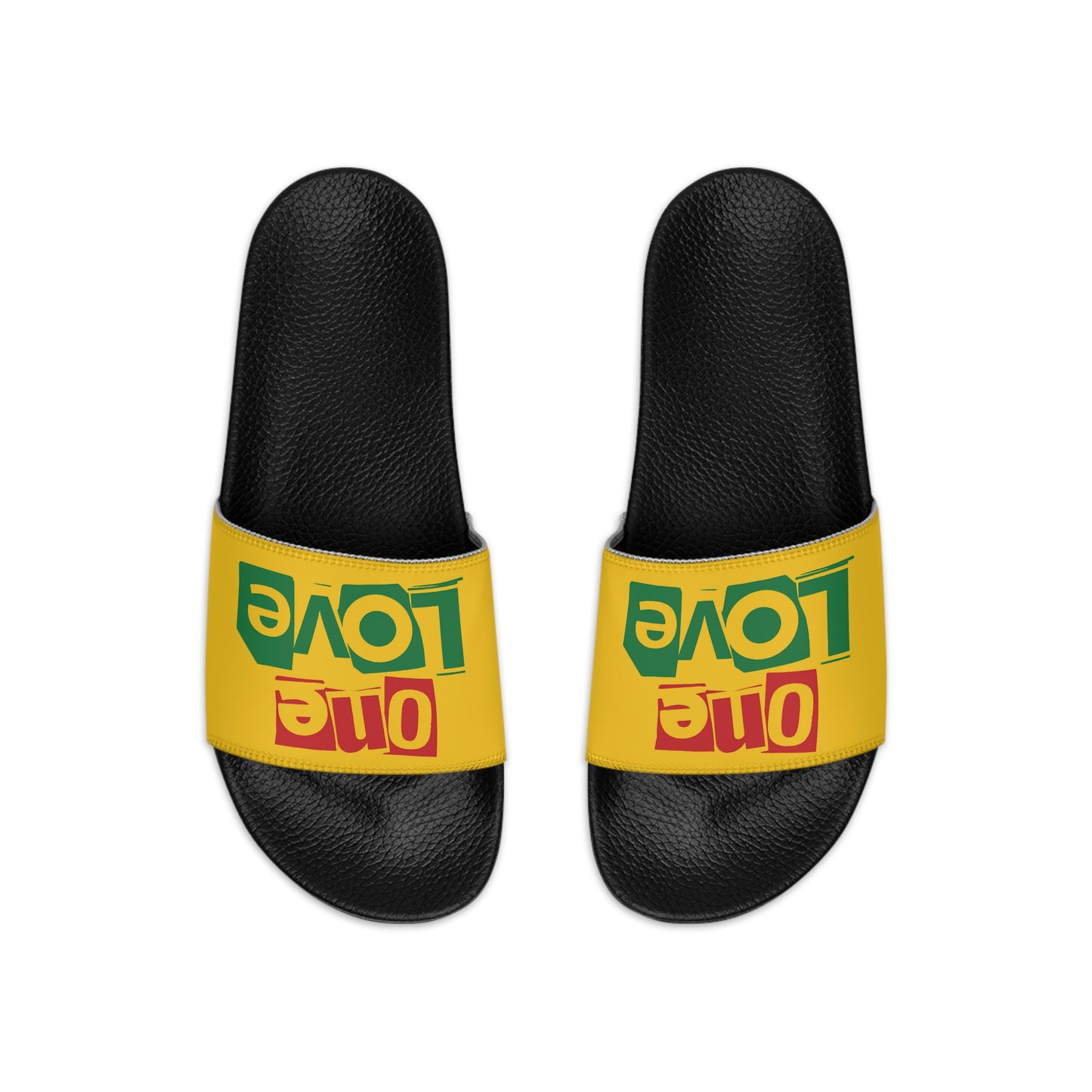 "One Love" Print Men's Slide Sandals