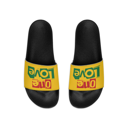 "One Love" Print Men's Slide Sandals