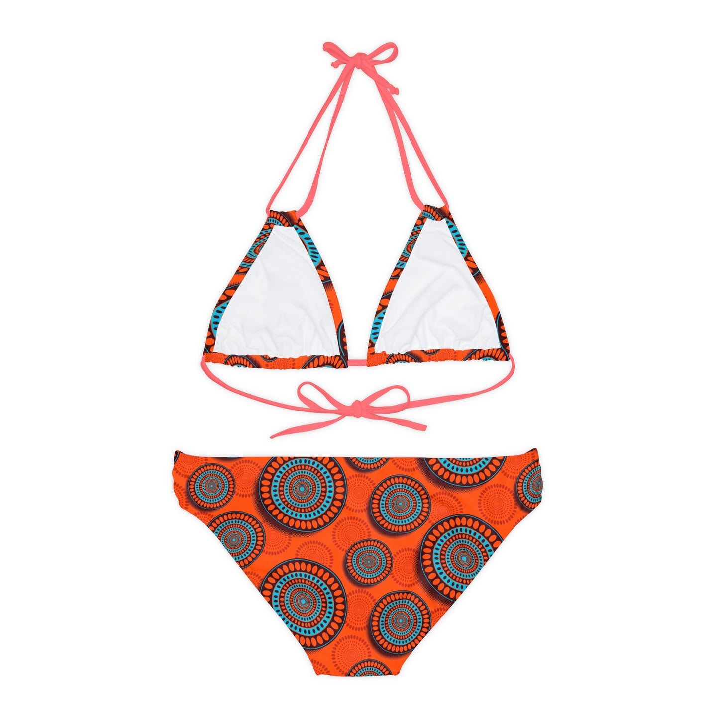 African Bold Print Strappy Bikini Set