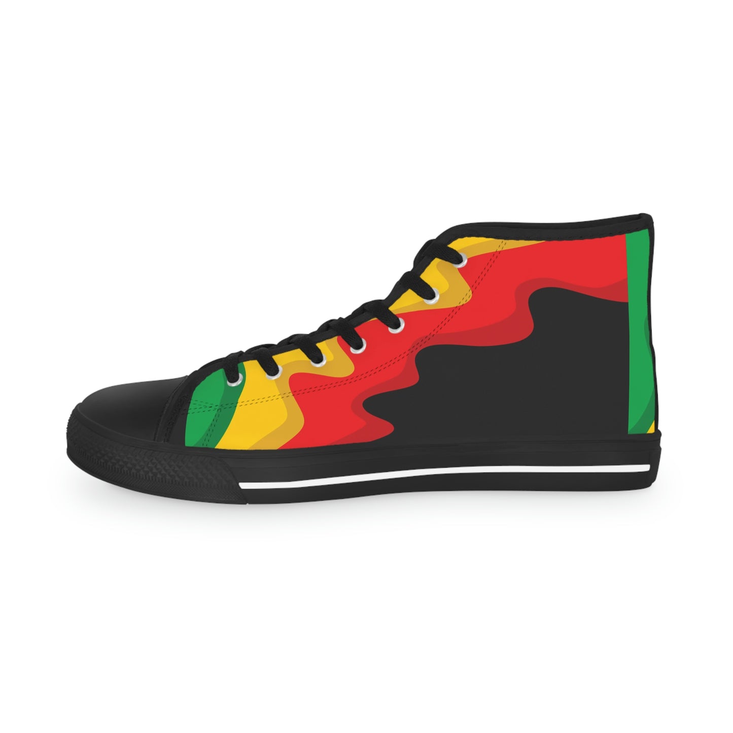 Customized Rasta Print Men's High Top Sneakers