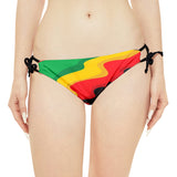 Rasta Reggae Lyric Graphic Print Strappy Bikini Set