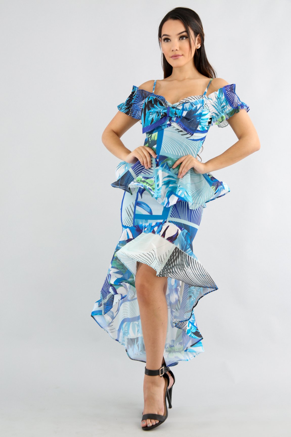 swirly palm leaf skirt set