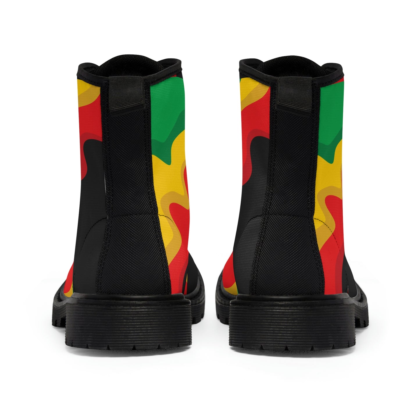 Customized Rasta Print Women's Canvas Boots