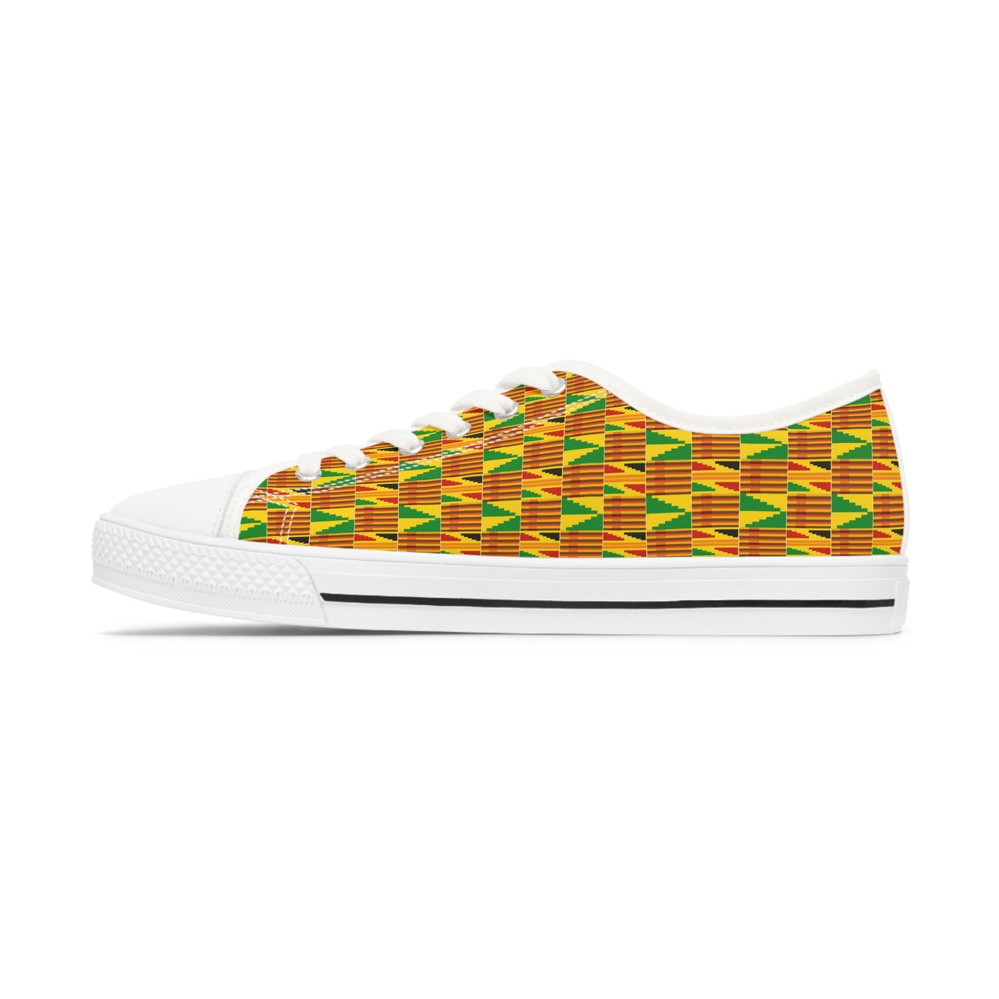 Customized Kente Print Women's Low Top Sneakers