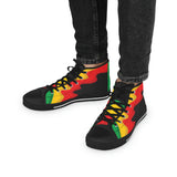 Customized Rasta Print Men's High Top Sneakers