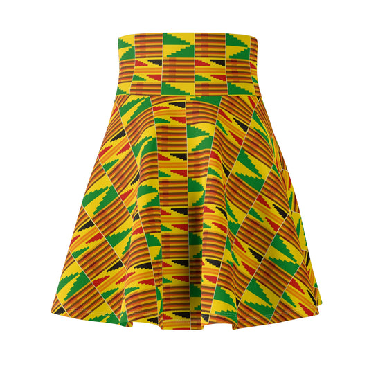 Customized Kente Print Women's Skater Skirt