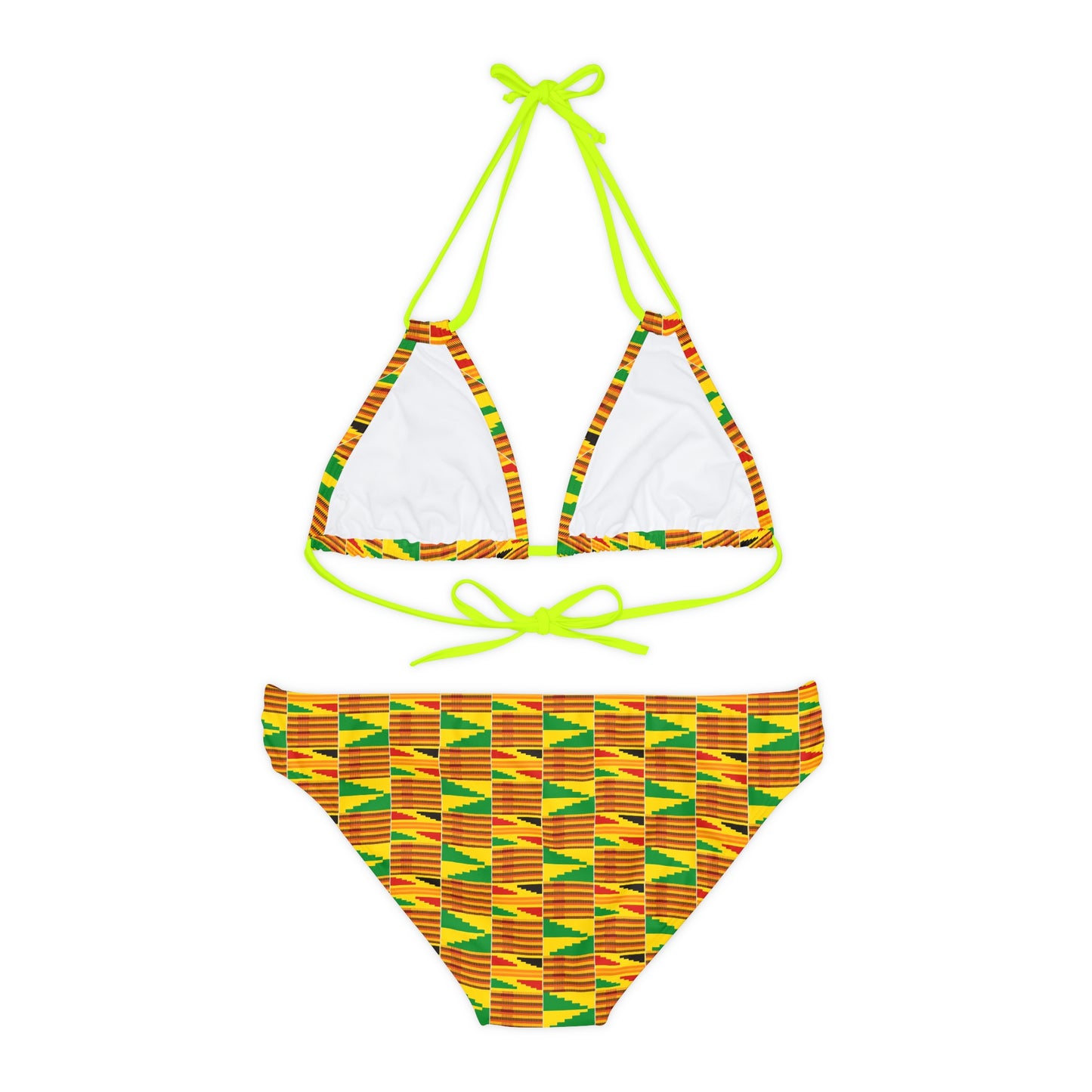 Kente Print Strappy Bikini Set