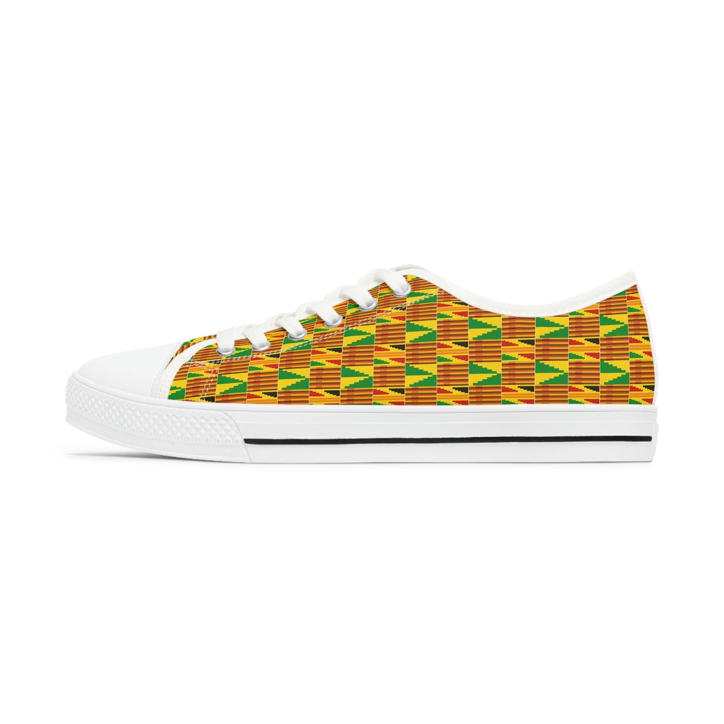 Customized Kente Print Women's Low Top Sneakers