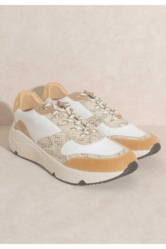 Tan Lace Up Sneakers