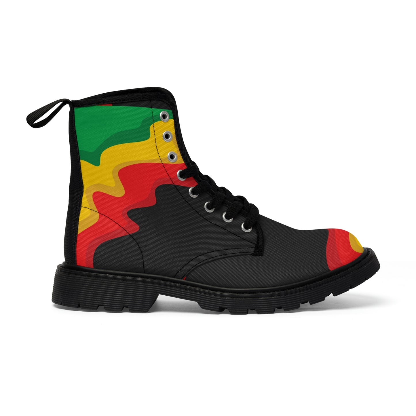 Customized Rasta Print Women's Canvas Boots