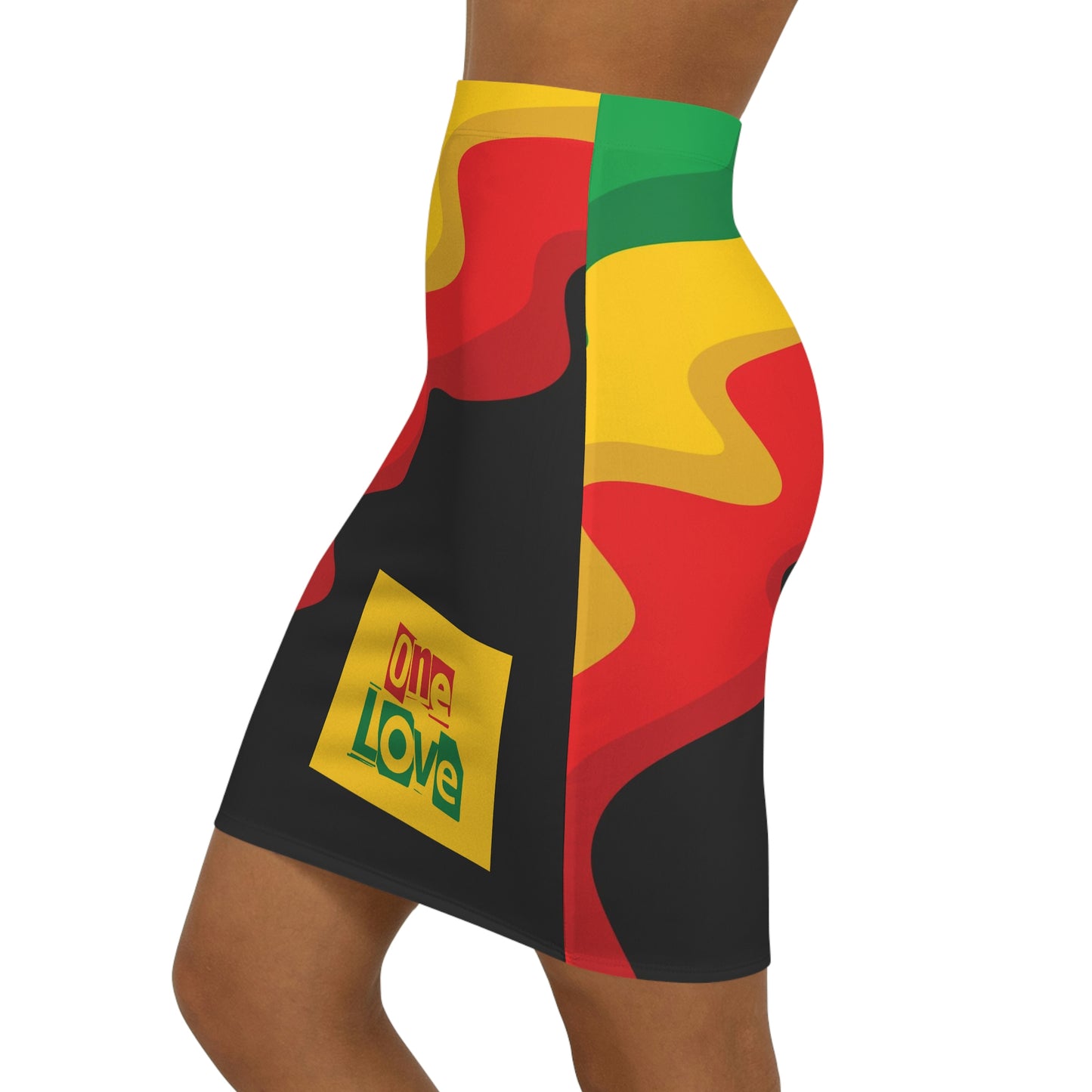Rasta Print "One Love" Mini Skirt