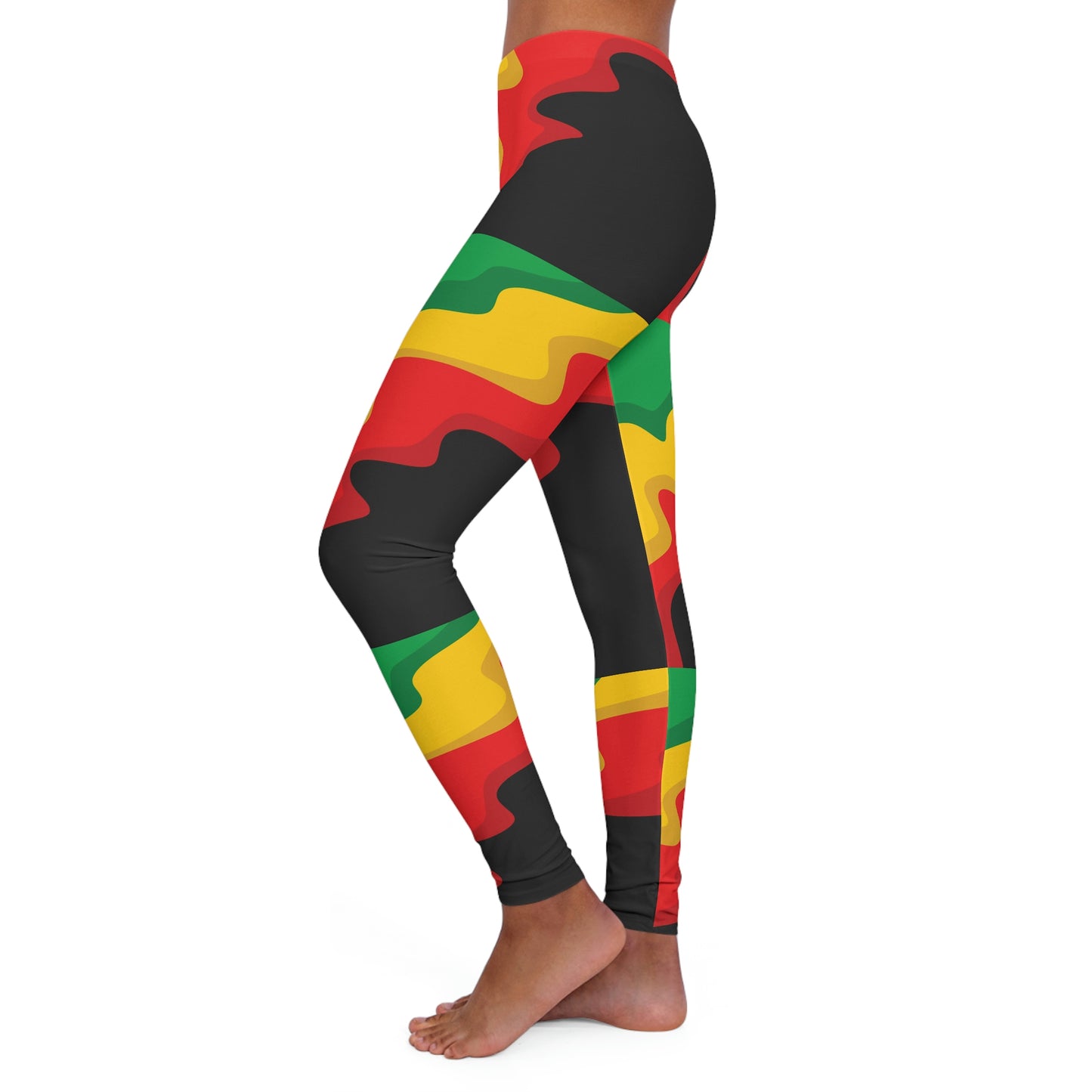 Rasta Print Women's Spandex Leggings