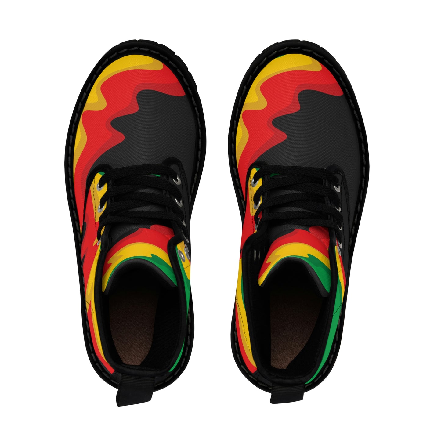 Customized Rasta Print Women's Canvas Boots