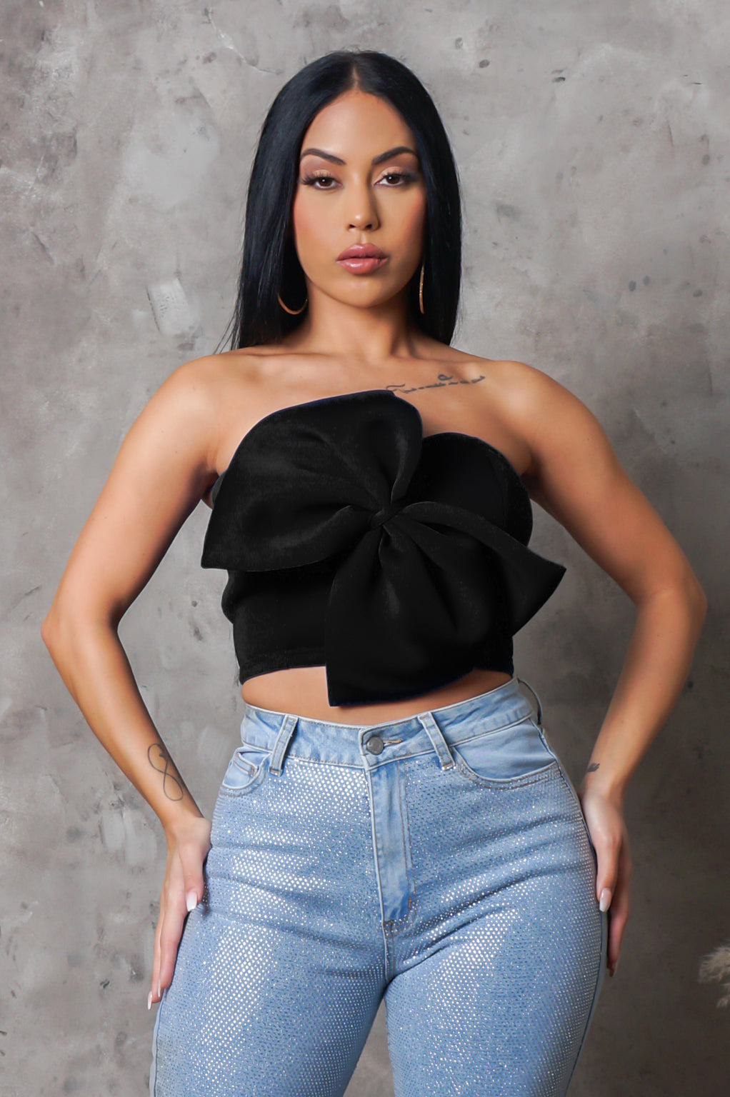 Black Bowtie Top