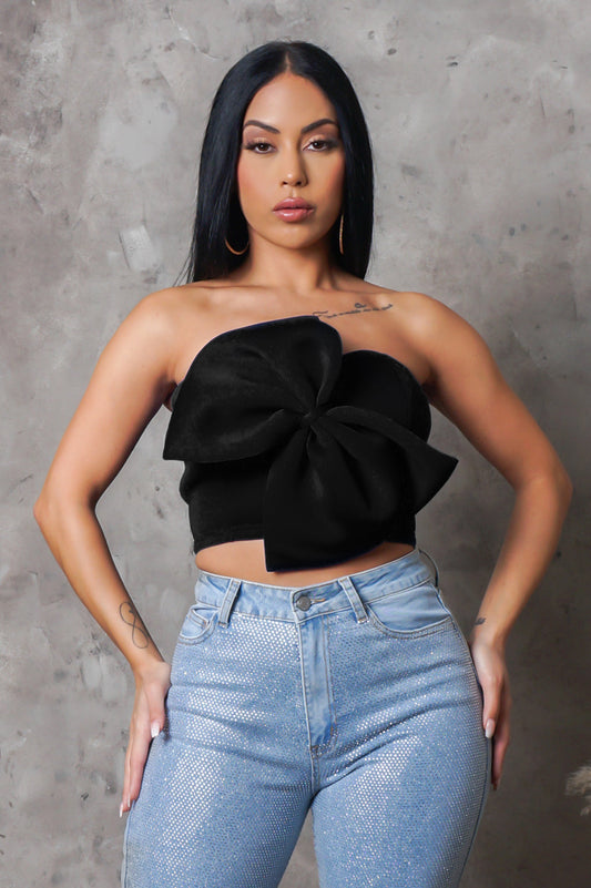 Black Bowtie Top