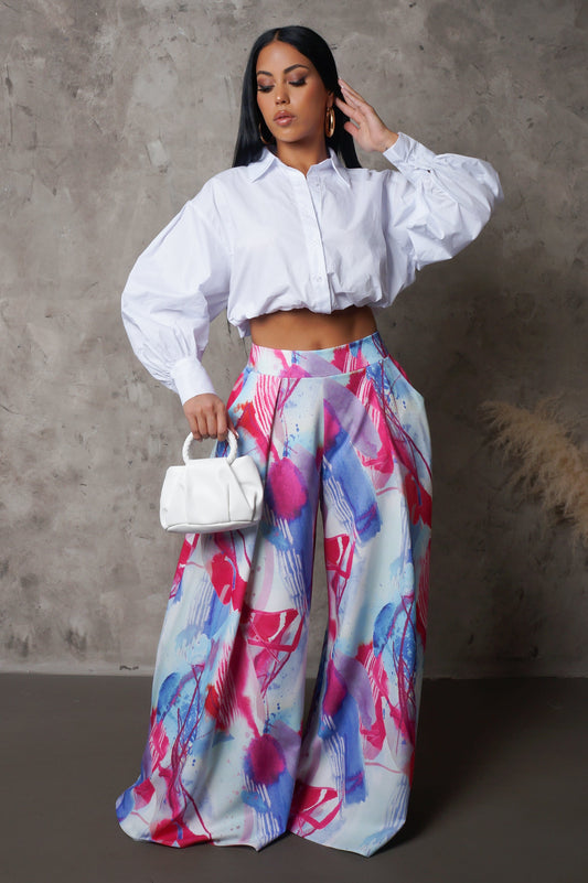 Splash Paint Palazzo Pants