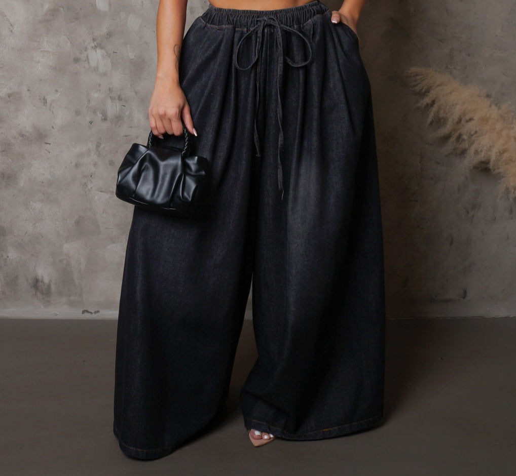 High Waist Tied Loose Pants