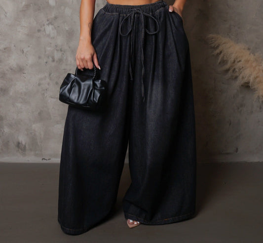 High Waist Tied Loose Pants