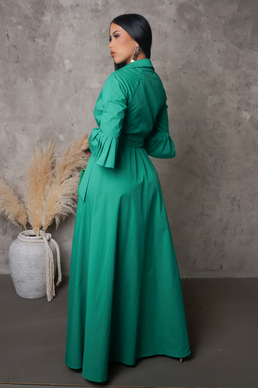 Goddess 3/4 Sleeve Maxi Dress