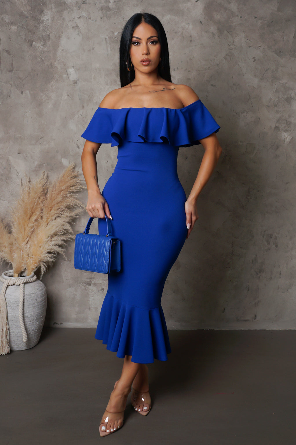 Ruffled Top Bottom Midi Dress S&E Retail Expo Ruffled Top Bottom Midi Dress S&E Retail Expo