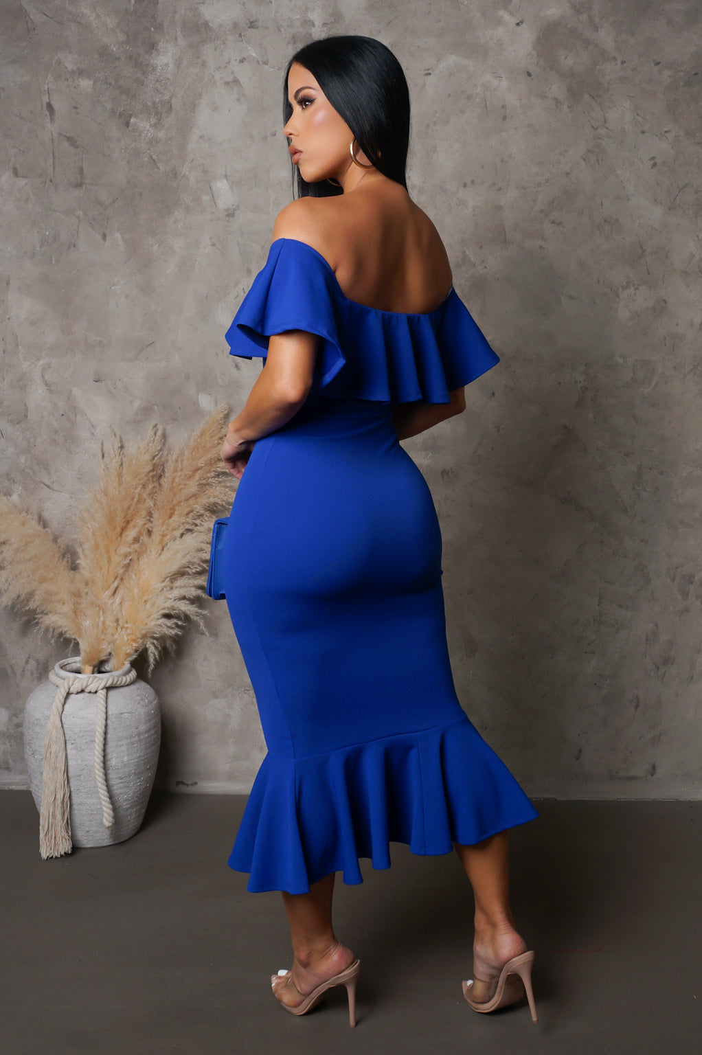 Ruffled Top Bottom Midi Dress