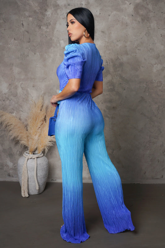Into The Blue Pleated Jumpsuit