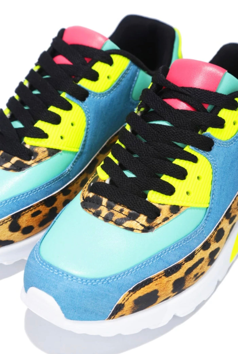 "ombre" multicolored leopard print skywalker fashion sneakers