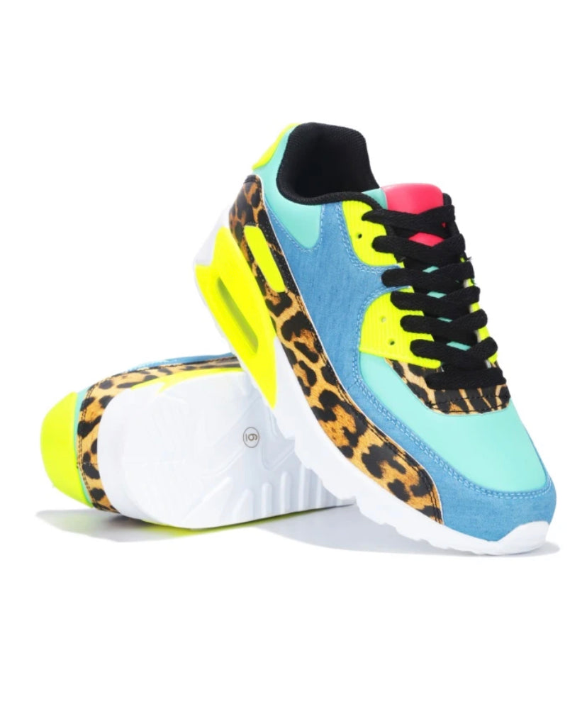 "ombre" multicolored leopard print skywalker fashion sneakers