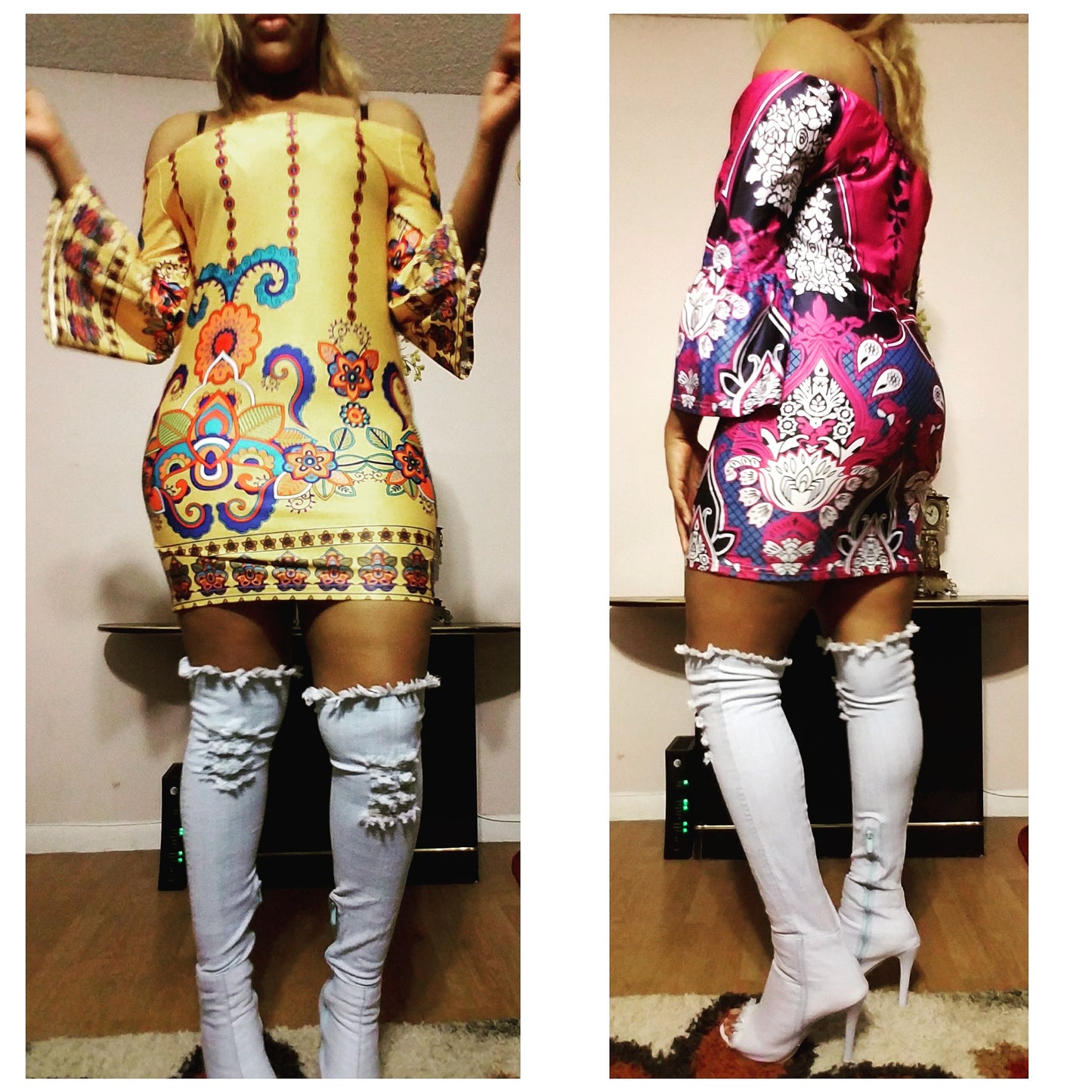 purple off shoulder dashiki dress