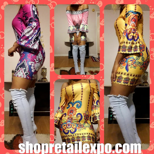 purple off shoulder dashiki dress