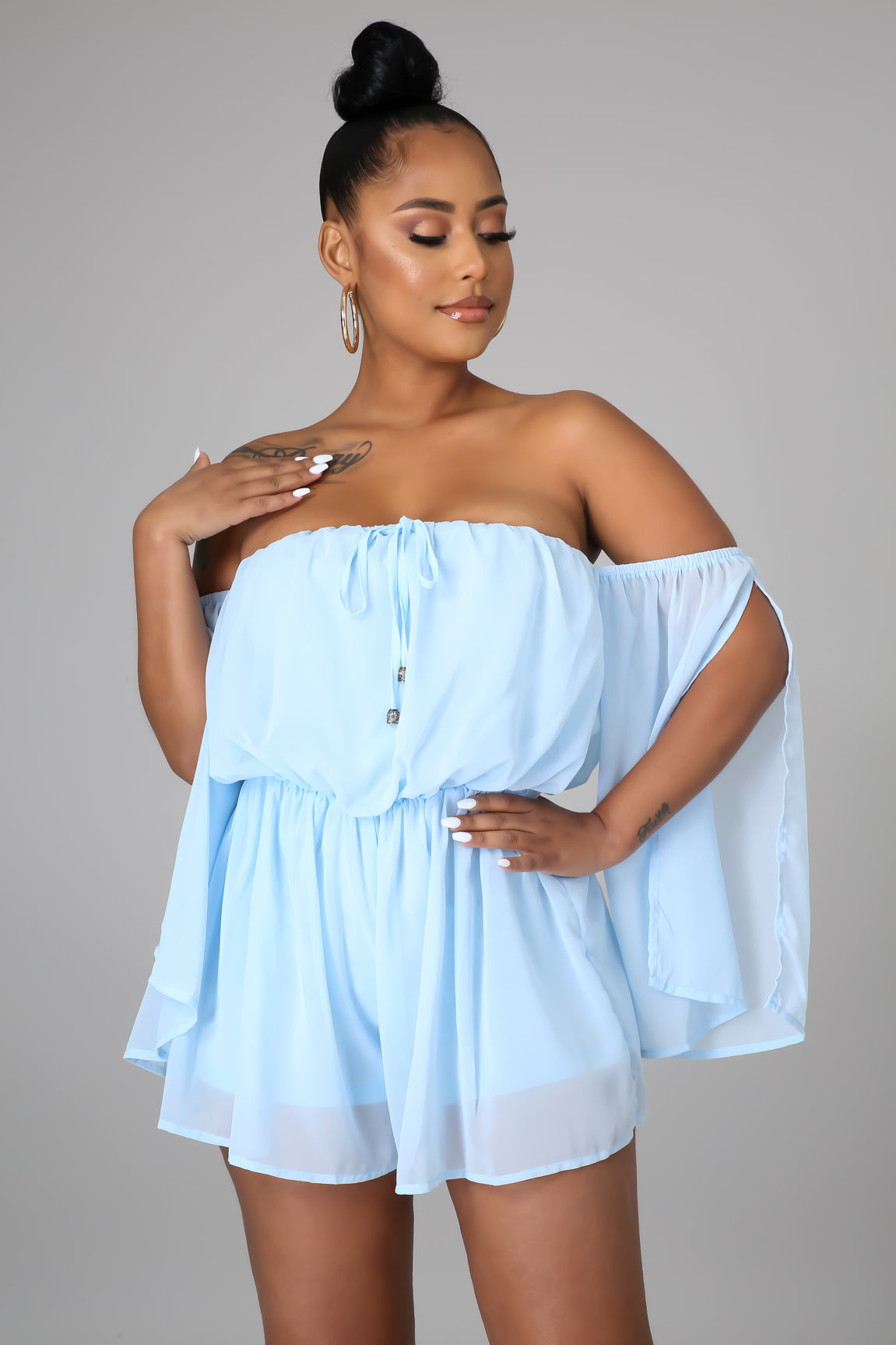 Sexy & Sweet Stretchy Off Shoulder Romper