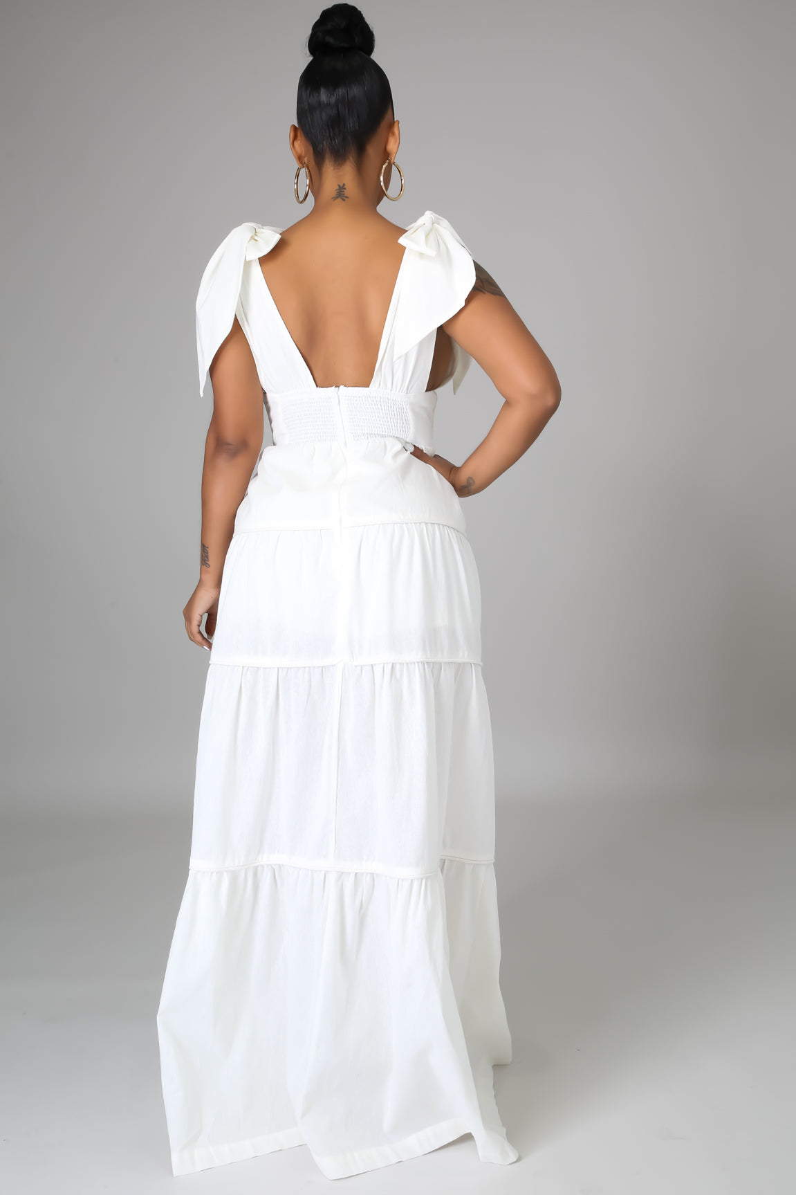 "In the Clouds" Strapped Front Slit Maxi Dress