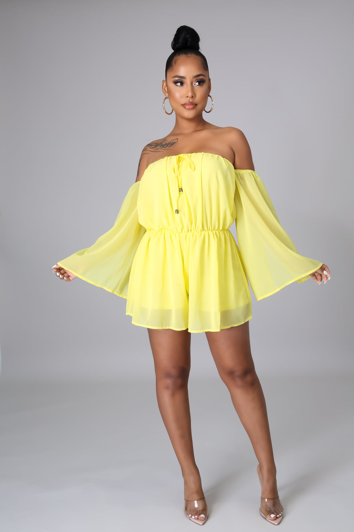 Sexy & Sweet Stretchy Off Shoulder Romper