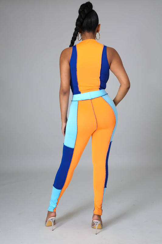 Color Block Leggings Set