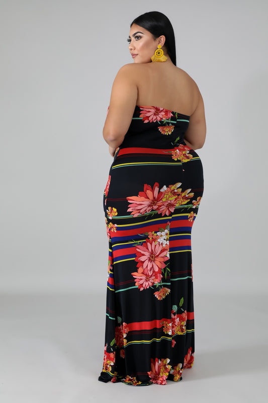 plus size hawaii mermaid maxi tube dress