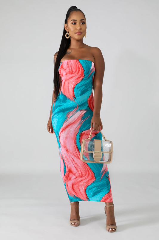all swirled up bodycon tube midi dress/skirt