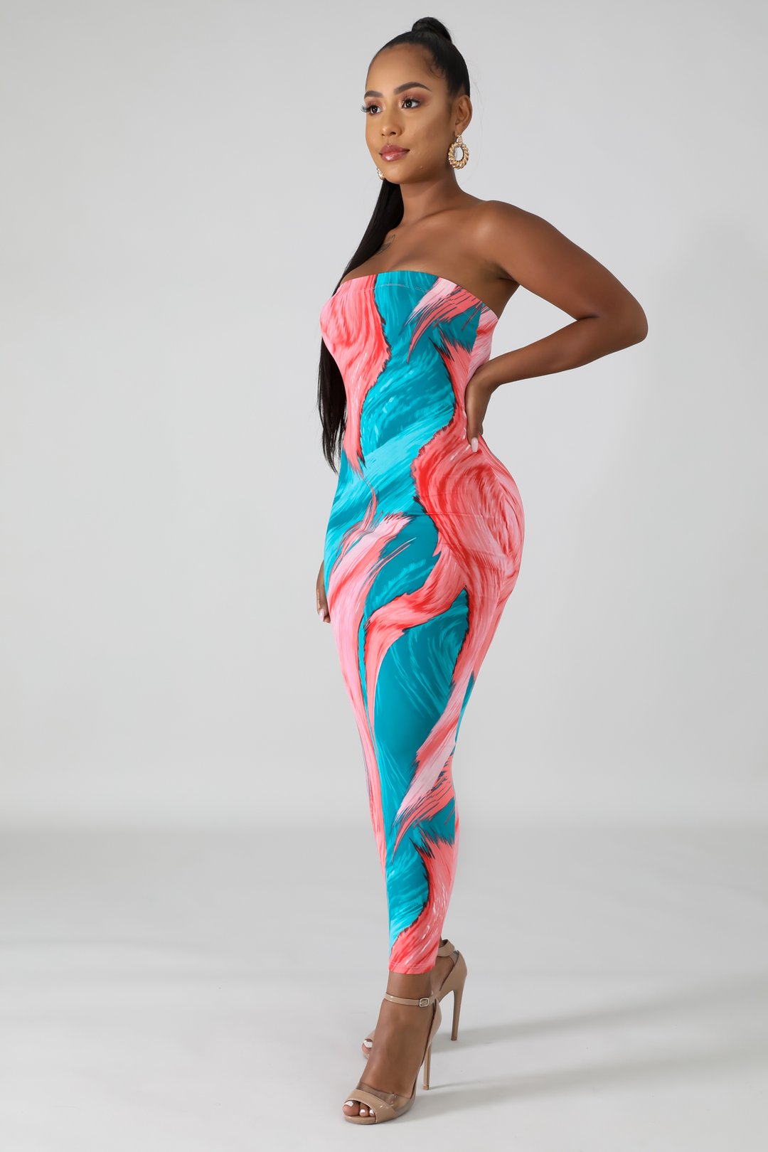 all swirled up bodycon tube midi dress/skirt