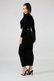 fuzzy wuzzy cozy midi skirt & cropped long sleeve set