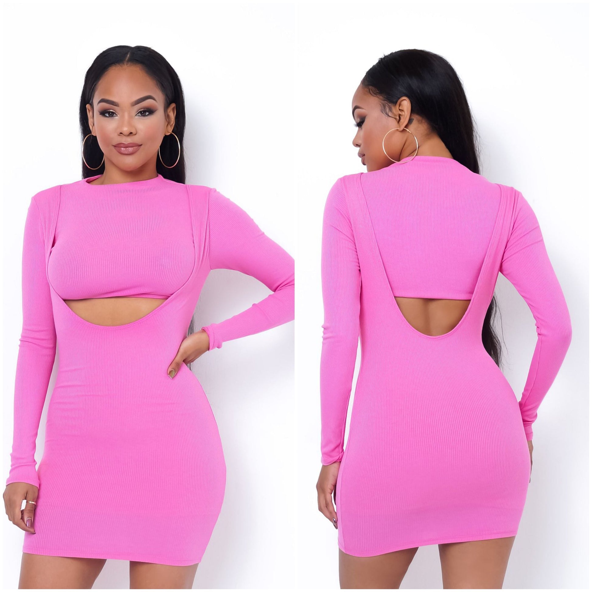 pink suspender dress