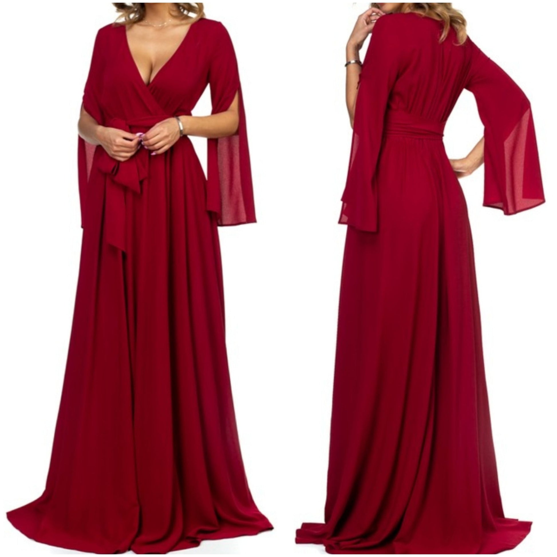 burgundy flow maxi dress