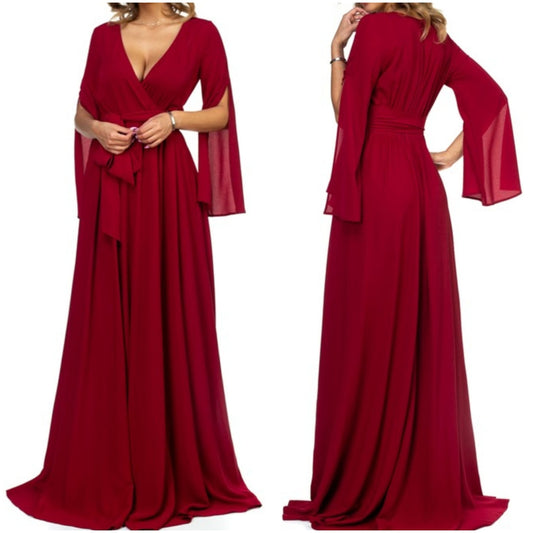 burgundy flow maxi dress